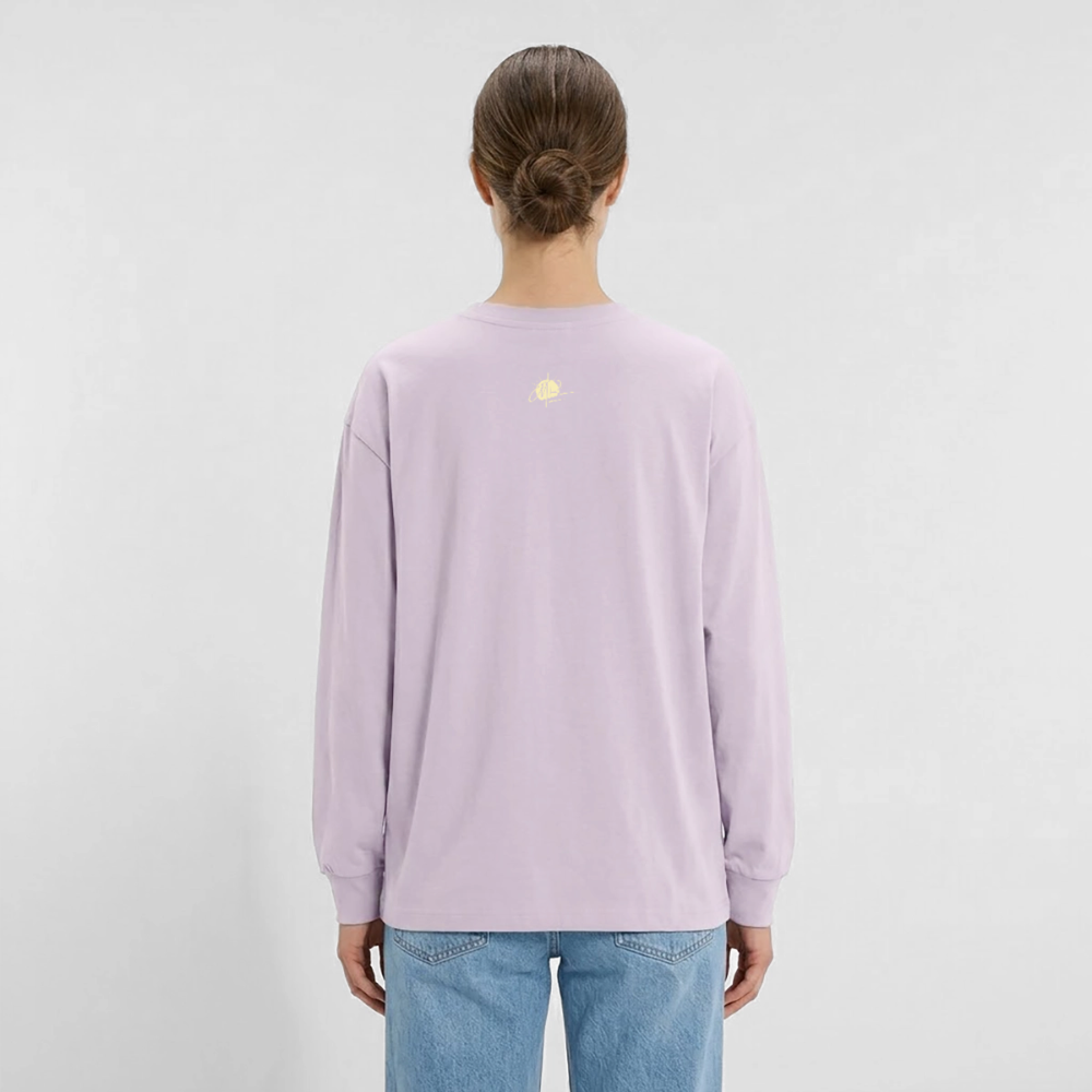 Oversized Langarmshirt - verblasstes Lila