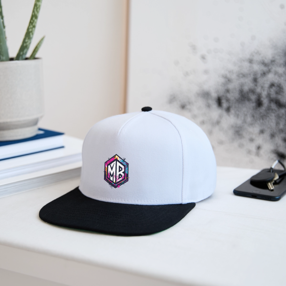 Snapback Cap - Weiß/Schwarz