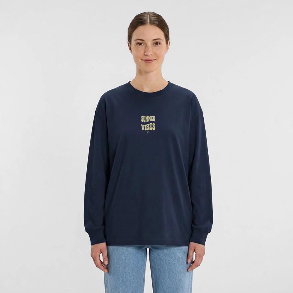 Oversized Langarmshirt - Navy