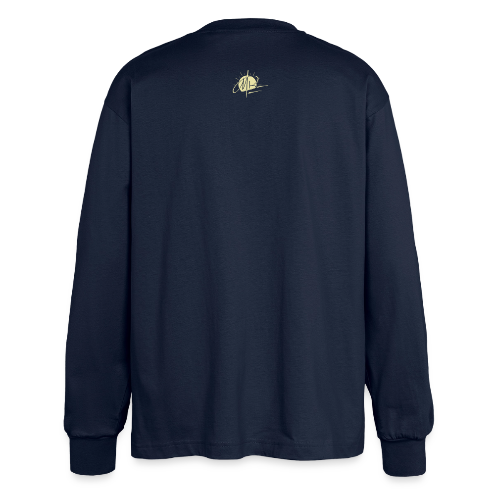 Oversized Langarmshirt - Navy