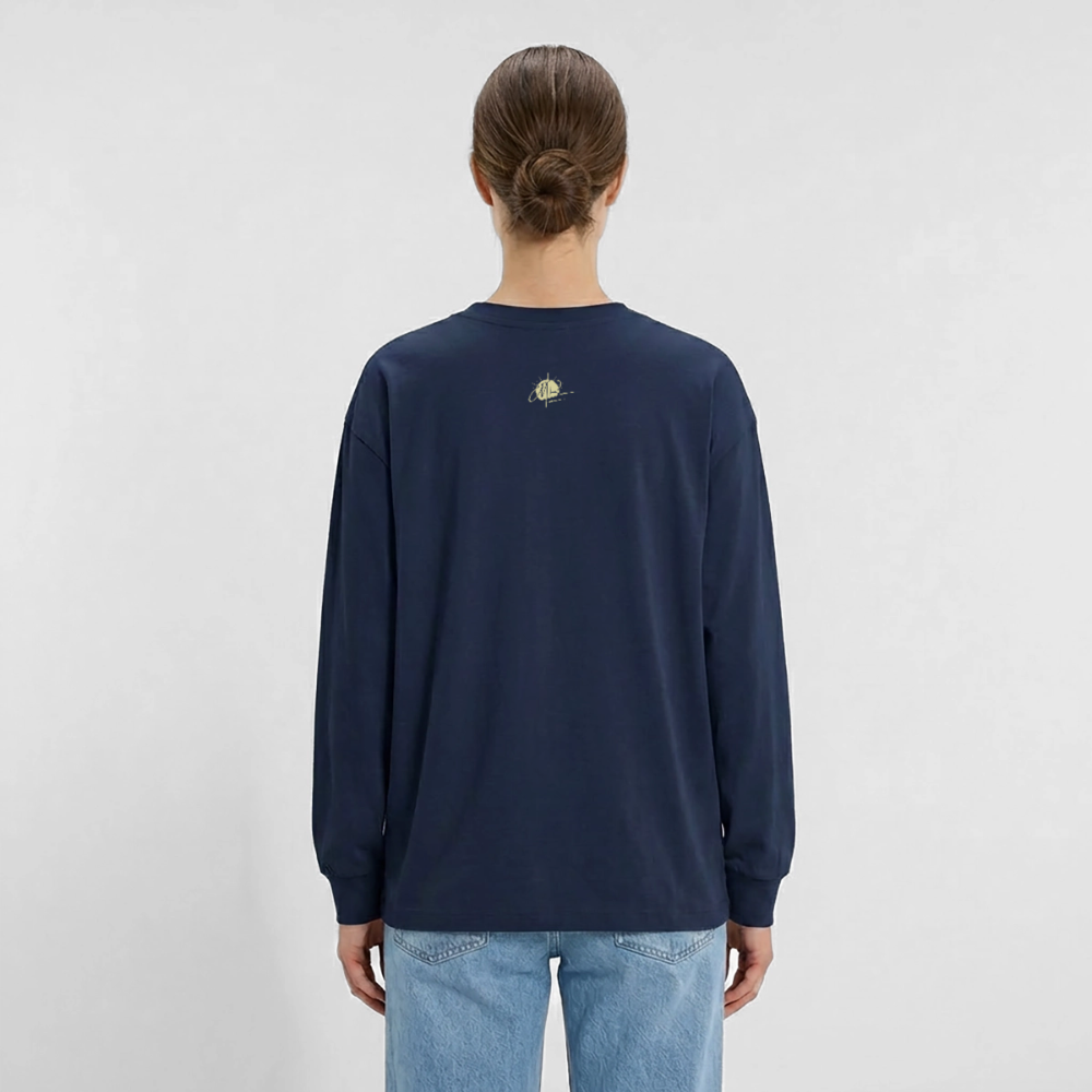 Oversized Langarmshirt - Navy