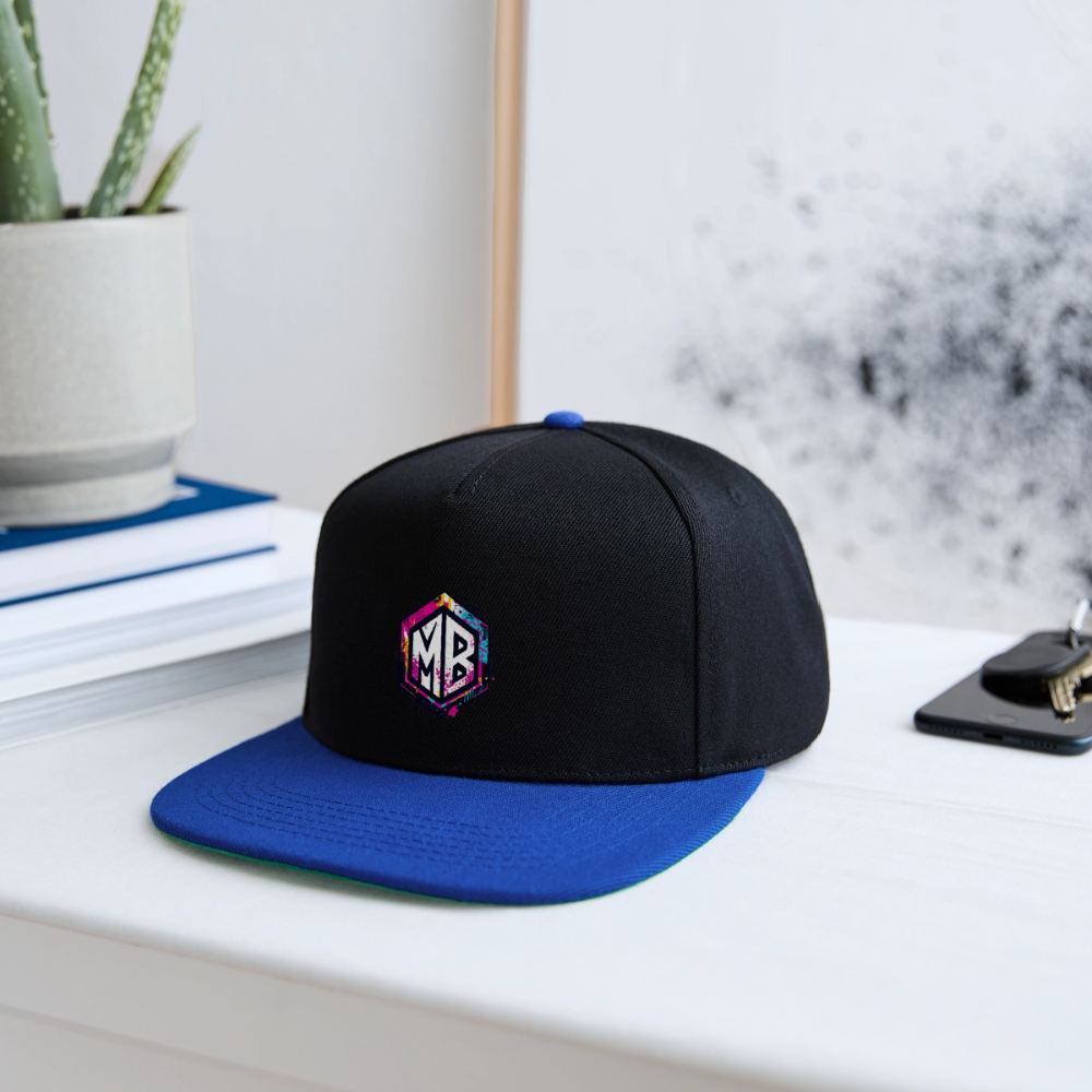 Snapback Cap - Schwarz/Königsblau