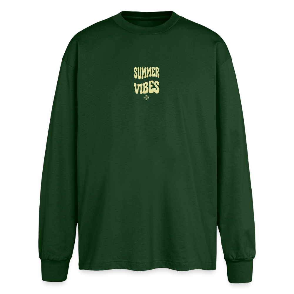 Oversized Langarmshirt - Flaschengrün