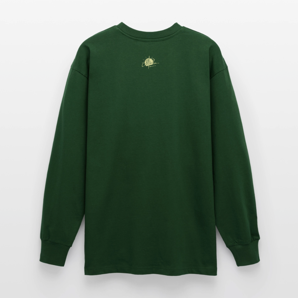 Oversized Langarmshirt - Flaschengrün