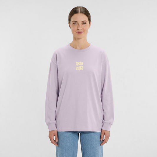 Oversized Langarmshirt - verblasstes Lila